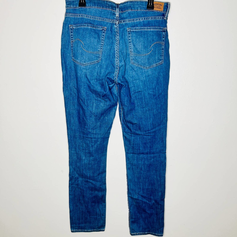 Levi's Mid Rise Slim Jeans 32 Med Wash Skinny Denim Stretch Faded High Waist - Picture 2 of 7